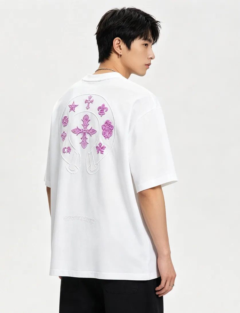 Louis Vuitton/Louis Vuitton warm Color Change embroidered logo short sleeves